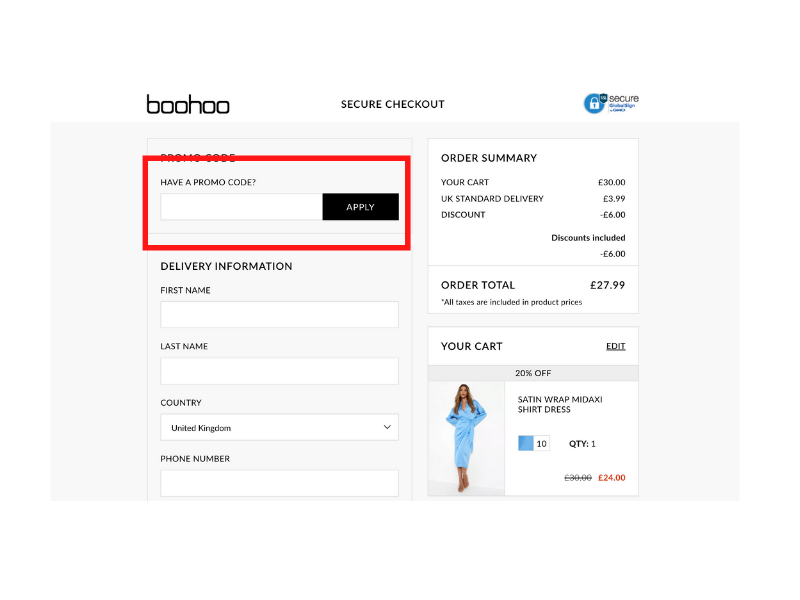 boohoo discount code